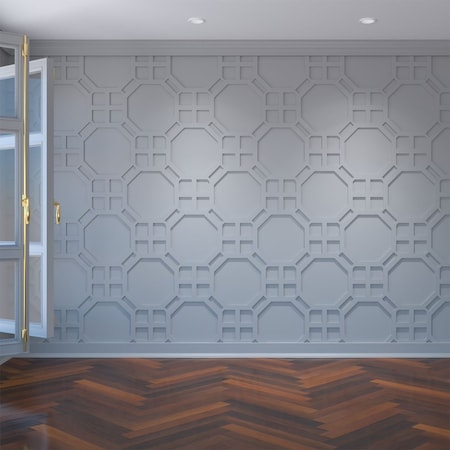 Ekena Millwork Medium Johnston Decorative Fretwork Wall Panels in Architectural PVC, 25 3/4"W x 15 3/8"H x 3/8"T WALP16X16JHN